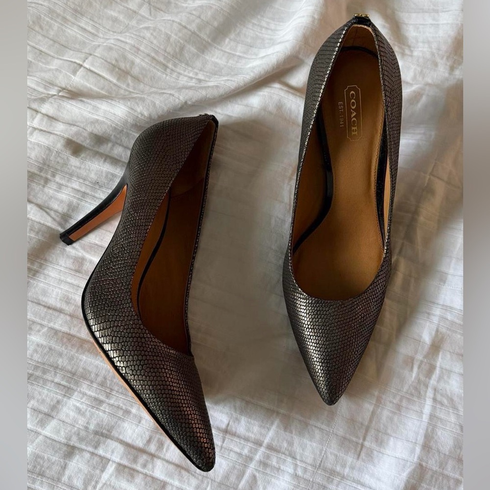 Coach Metallic Textured Women's Heels